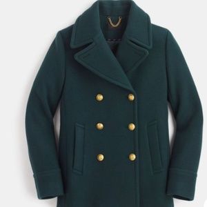 J. Crew Majesty Peacoat - Dark Forest Green